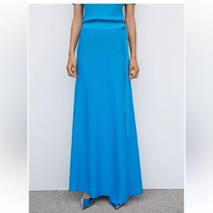 Mango Sarong Skirt Blue Bow Brand New Women's Medium Brand New SEE NOTE